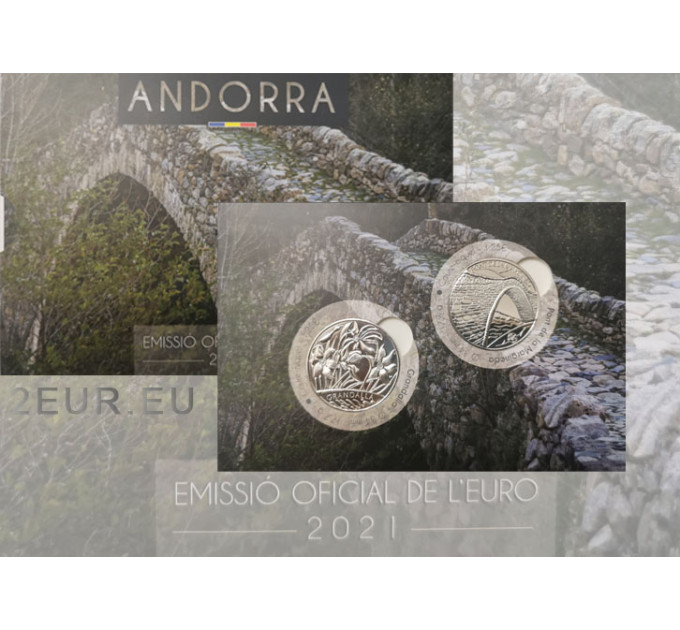 ANDORRA 1,25 EURO 2021 - Patrimonio Culturale di Andorra - Narcissus Poeticus - Ponte Margineda