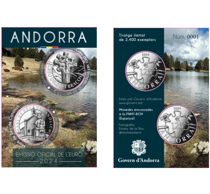 ANDORRA 1,25 EURO 2024 - Patrimonio culturale di Andorra: Croce a sette bracci - Nostra Signora di Kanolikh