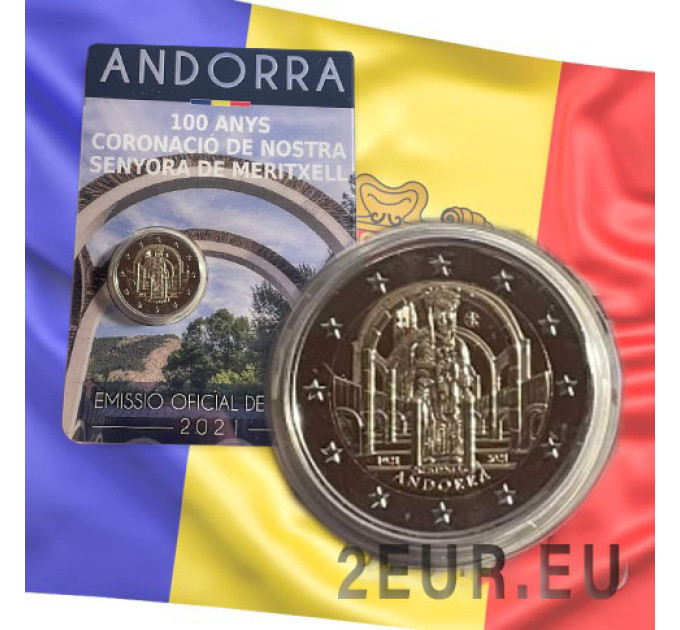 Andorra 2 euro fdc Coincard 2021  - 100° anniversario dell'incoronazione - Nostra Signora di Meritxell