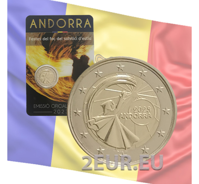 Andorra 2 euro FDC coincard 2023 - Festival del Solstizio d'estate