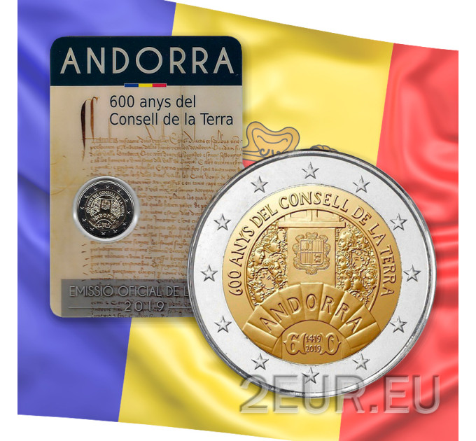 Andorra 2 euro BU coincard 2019 - 600 anni di Consell de La Terra