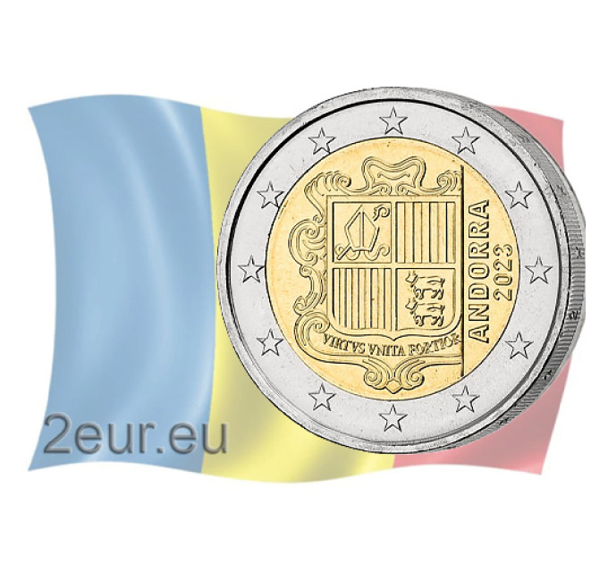 Andorra 2€ UNC 2023 - Stemma Araldico