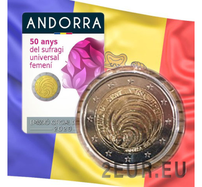 Andorra 2 euro BU coincard 2020 - 50 anni dall'introduzione del suffragio femminile in Andorra