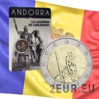Andorra 2 euro FDC coincard 2022 - La leggenda di Carlo Magno