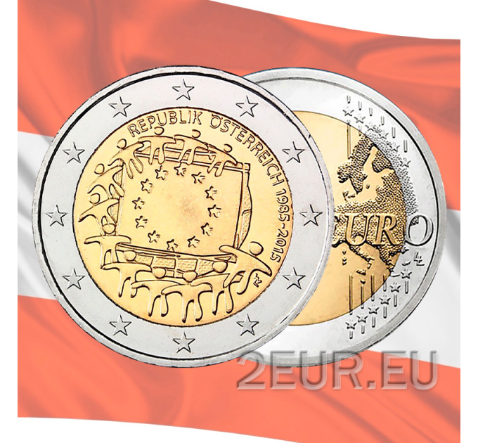 Austria 2 euro UNC 2015 - 30° Anniversario della Bandiera dell'UE