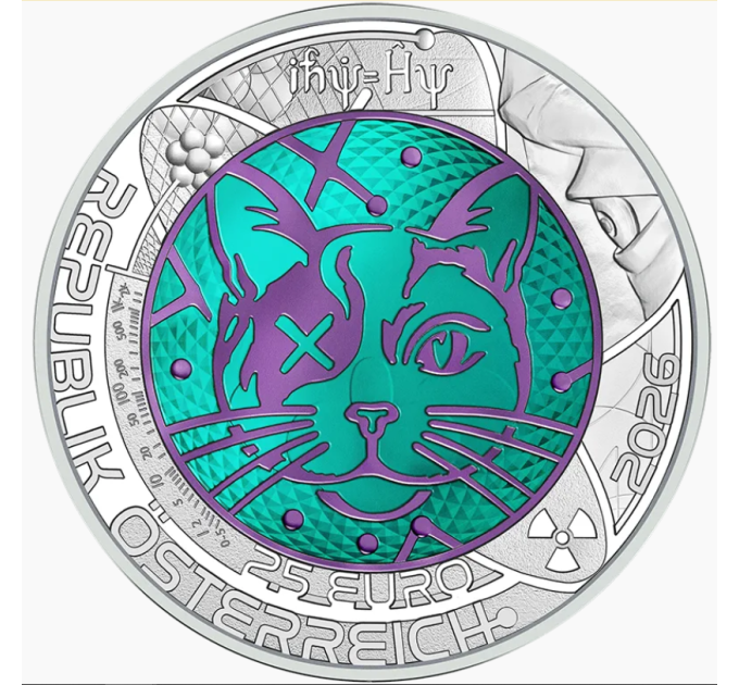 Austria 25 euro Moneta d'argento al niobio 2026 - Fisica quantistica. Ormone della crescita