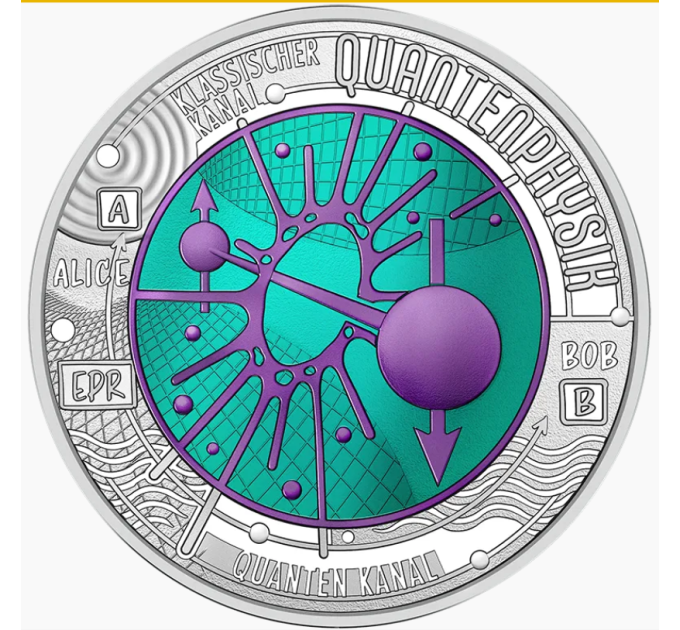 Austria 25 euro Moneta d'argento al niobio 2026 - Fisica quantistica. Ormone della crescita