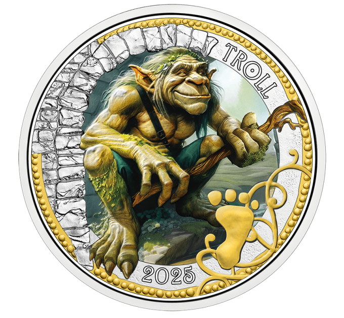 Austria Moneta da 3 euro 2025 -  Creature mitiche - Troll