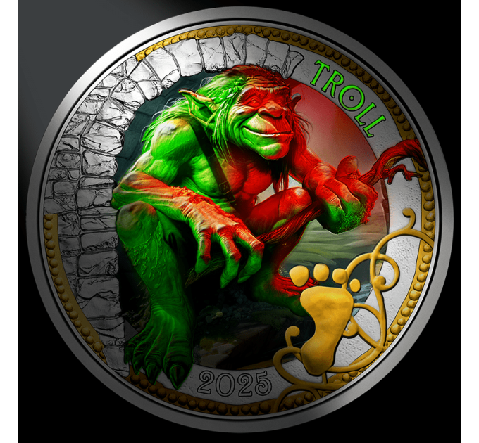 Austria Moneta da 3 euro 2025 -  Creature mitiche - Troll