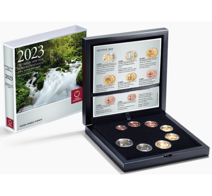 Austria Set di monete PROOF 2023 - 150 anni di acqua viennese