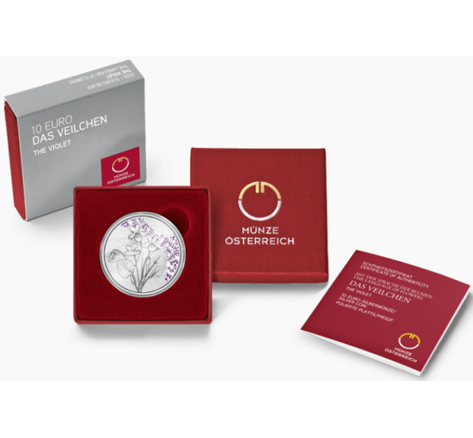  Austria 10 euro  Moneta d'argento Proof 2024 - Viola