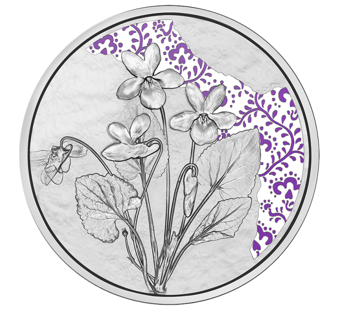  Austria 10 euro  Moneta d'argento Proof 2024 - Viola