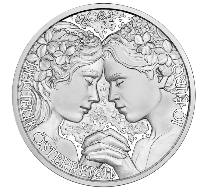  Austria 10 euro  Moneta d'argento Proof 2024 - Viola