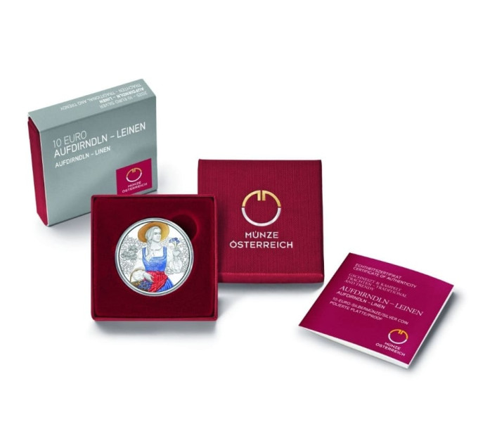  Austria 10 euro  Moneta d'argento Proof 2025 - Aufdirndln – Lino