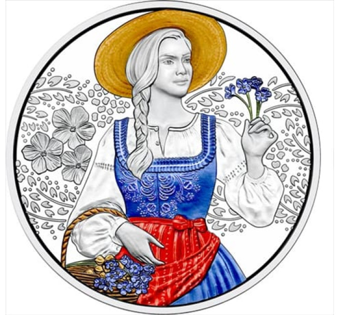  Austria 10 euro  Moneta d'argento Proof 2025 - Aufdirndln – Lino