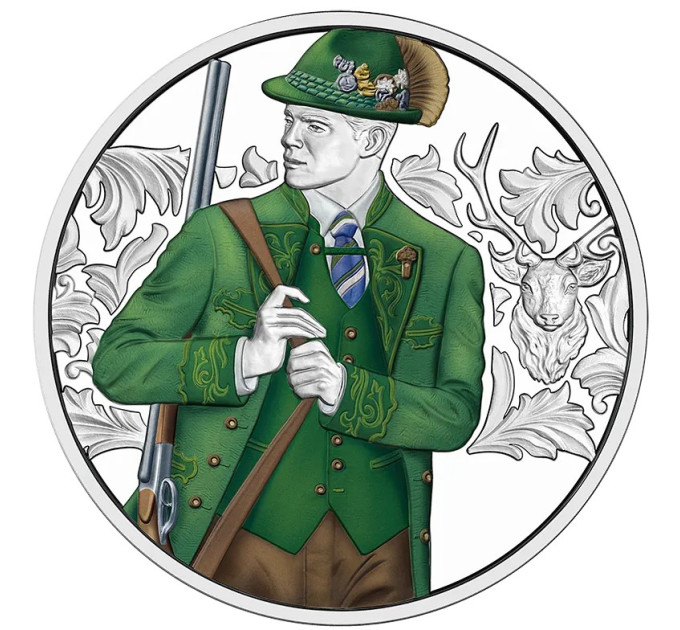  Austria 10 euro  Moneta d'argento Proof 2026 - Aufdirndln – Anpirschen - Horn