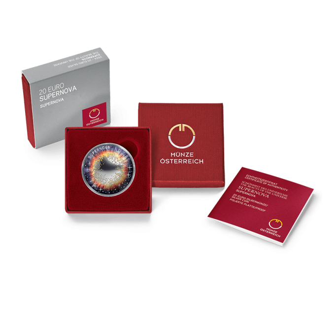 Austria 20 euro Moneta d'argento 2024 – L'universo inesplorato: Supernova
