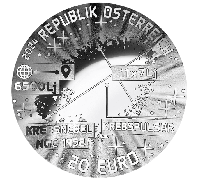 Austria 20 euro Moneta d'argento 2024 – L'universo inesplorato: Supernova