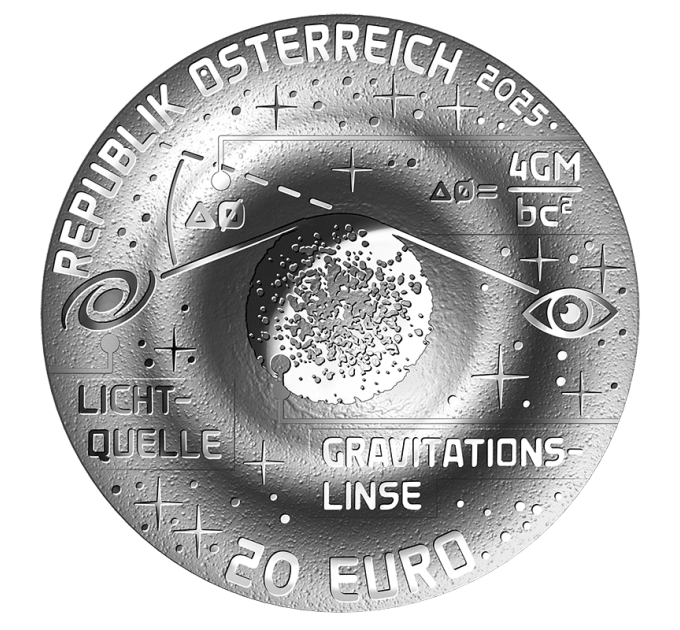 Austria 20 euro Moneta d'argento 2025 – L'universo inesplorato: Anello di Einstein