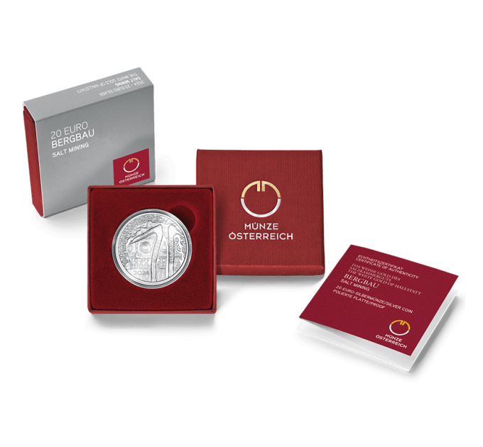 Austria 20 euro Moneta d'argento 202 – ESTRAZIONE DEL SALE