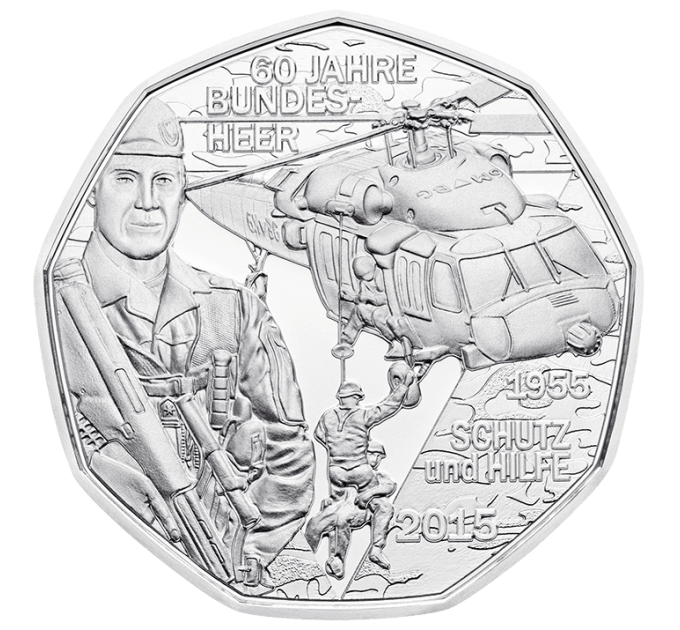 Austria 5 euro Moneta d'argento 2015 - Forze armate dell'Austria
