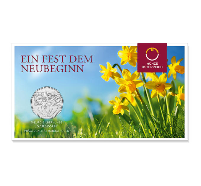 Austria 5 euro Moneta d'argento 2025 - Narciso