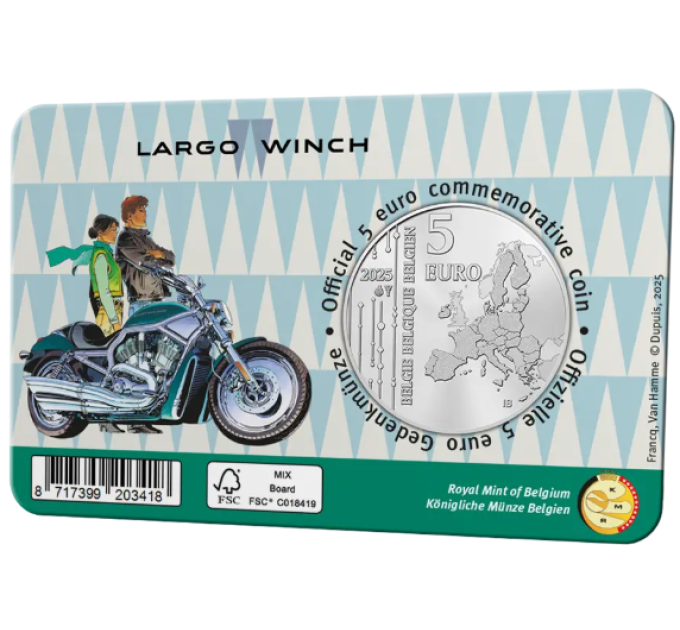 Belgio 5 euro BU 2025 - Largo Winch - Colore