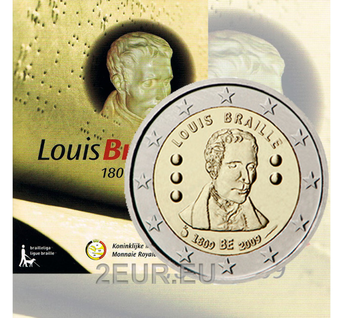Belgio 2 euro BU 2009 - Louis Braille 