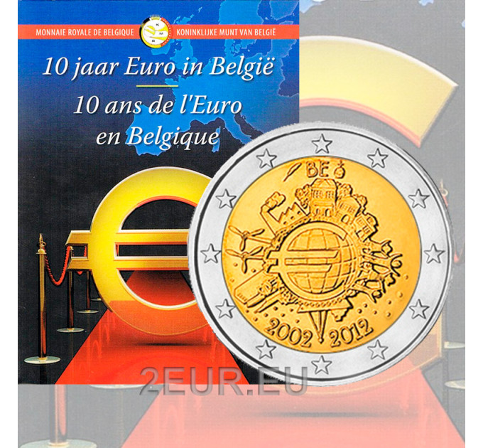 Belgio 2 euro BU 2012 - 10 anni di euro in contanti 