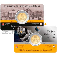 Belgio 2 euro BU 2017 - 200 anni Università di Liegi - NL+FR