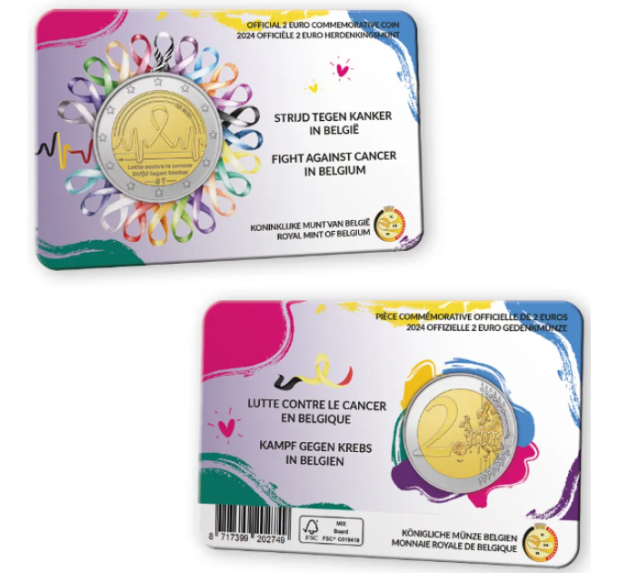 Belgio 2 euro BU 2024 - Controllo del cancro - NL+FR