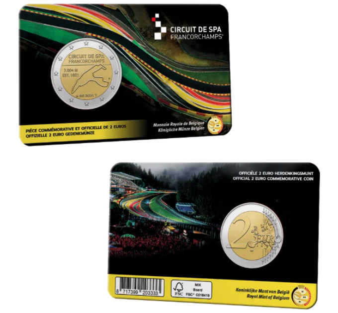 Belgio 2 euro BU 2025 - Circuito di Spa-Francorchamps - FR + NL