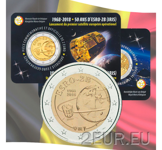 Belgio 2 euro BU 2018 - Satellite europeo ESRO 2B - FR