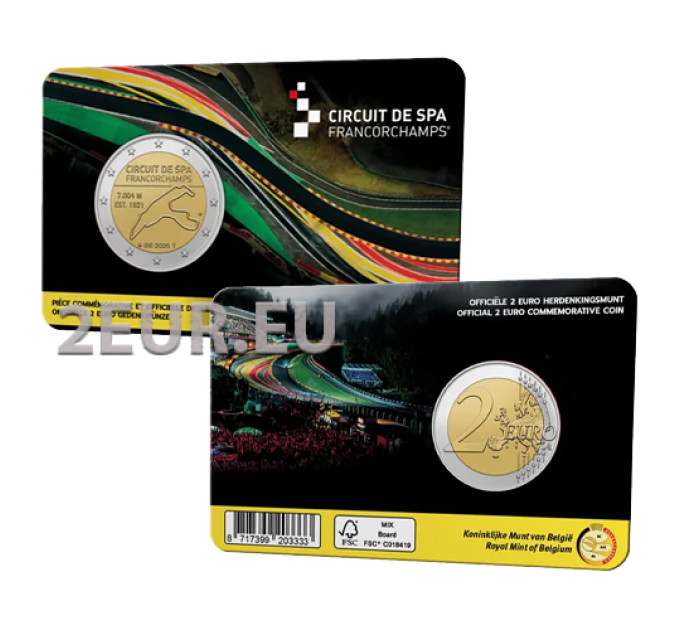 Belgio 2 euro BU 2025 - Circuito di Spa-Francorchamps - FR