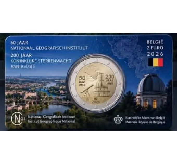 Belgio 2 euro BU 2026 - L’Istituto Geografico Nazionale (NGI)