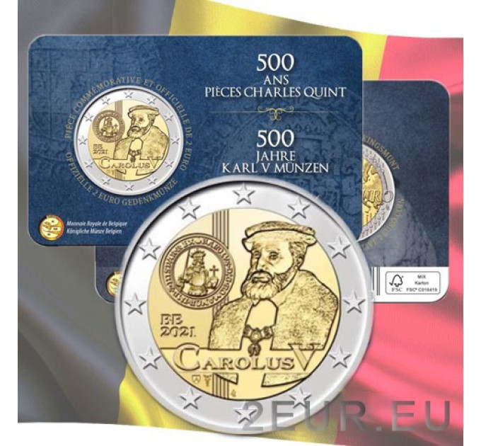 Belgio 2 euro BU 2021 - 500° anniversario di Carlo V - FR