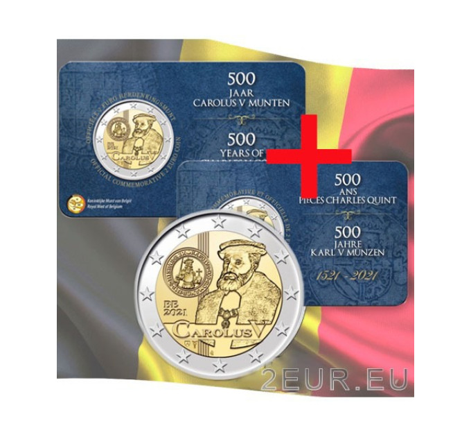 Belgio 2 euro BU 2021 - 500° anniversario di Carlo V  - NL+FR