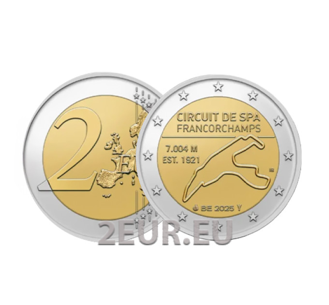Belgio 2 euro UNC 2025 - Circuito di Spa-Francorchamps