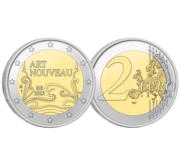 Belgio 2 euro UNC 2023 - Art Nouveau a Bruxelles 