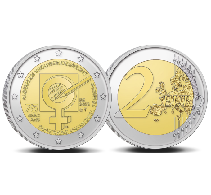 Belgio 2 euro UNC 2023 - 75 anni di suffragio universale femminile in Belgio 