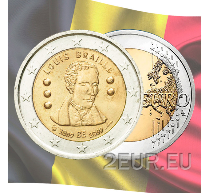 Belgio 2 euro UNC 2009-2 - 200° Ann. della Nascita di Louis Braille 