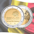 Belgio 2 euro UNC 2014 - 100 anni dall'inizio della prima guerra mondiale 