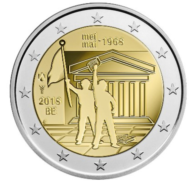 Belgio 2 euro UNC 2018 - Eventi del 50 ° anniversario del maggio 1968 in Belgio - Rivolta studentesca 