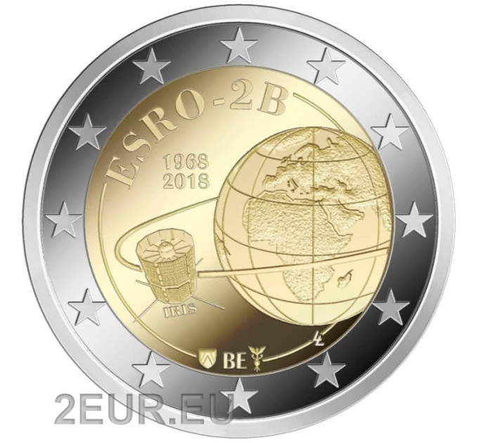 Belgio 2 euro UNC 2018 - European Satellite ESRO 2B 