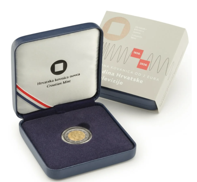 Croazia 2 euro PROOF 2026 - Cento anni di radio e televisione croata