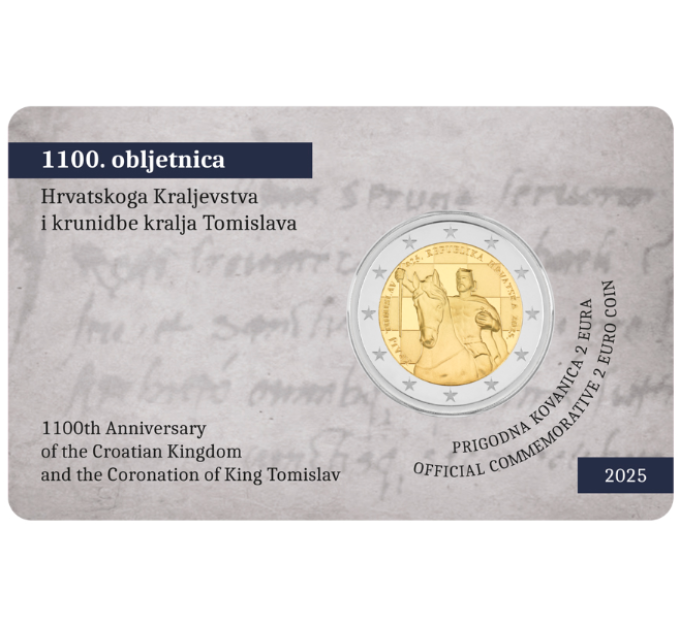 Croazia 2 euro BU 2025 - 1100° anniversario del Regno croato e dell'incoronazione di re Tomislav
