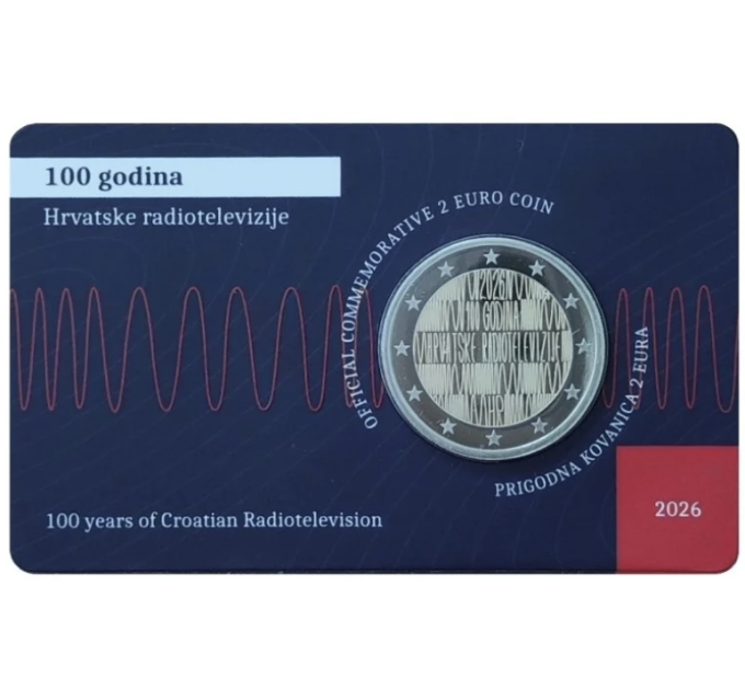 Croazia 2 euro BU 2026 - Cento anni di radio e televisione croata