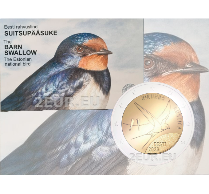 Estonia 2 euro FDC 2023 - Uccello Nazionale - Rondine 