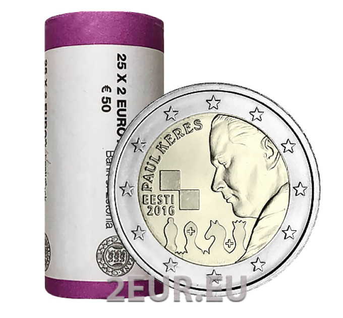 ESTONIA 2 ROTOLO EURO 2016 - 100 anni dalla nascita di Paul Keres