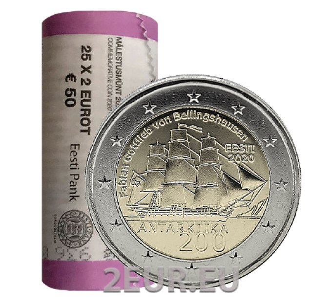 ESTONIA 2 ROTOLO EURO 2020 - 200° anniversario della scoperta dell'Antartide